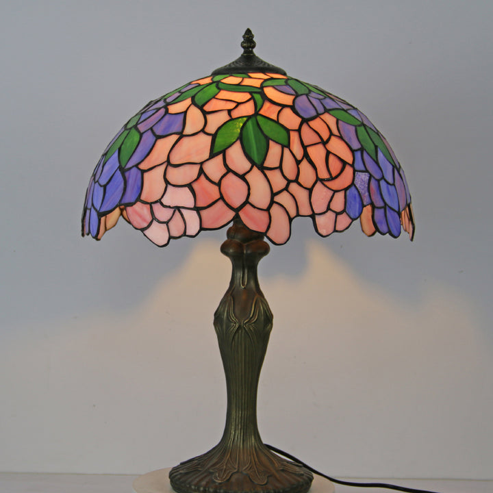 Traditionelle Tiffany-Kuppelharz Bunte Glas 2-Licht Tischlampe Für Wohnzimmer 