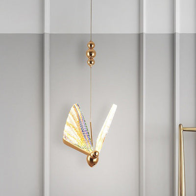Contemporary Creative Butterfly Acrylic Iron Zinc Alloy LED Pendant Light For Bedroom