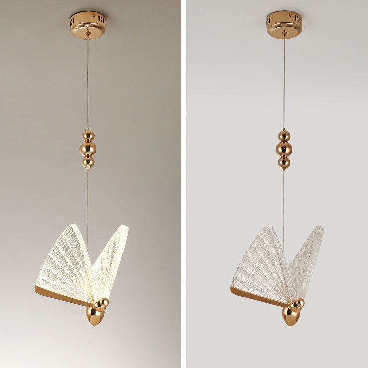 Contemporary Creative Butterfly Acrylic Iron Zinc Alloy LED Pendant Light For Bedroom
