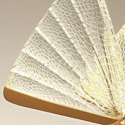 Contemporary Creative Butterfly Acrylic Iron Zinc Alloy LED Pendant Light For Bedroom