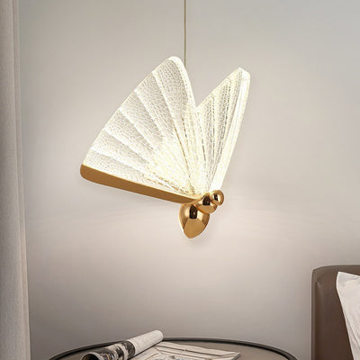 Contemporary Creative Butterfly Acrylic Iron Zinc Alloy LED Pendant Light For Bedroom