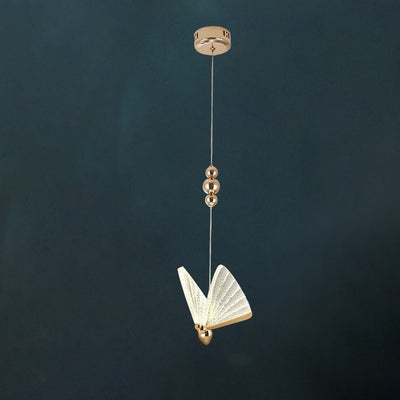 Contemporary Creative Butterfly Acrylic Iron Zinc Alloy LED Pendant Light For Bedroom