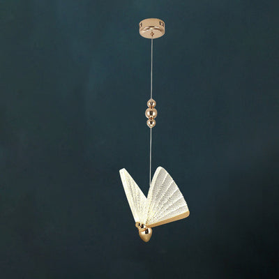 Contemporary Creative Butterfly Acrylic Iron Zinc Alloy LED Pendant Light For Bedroom