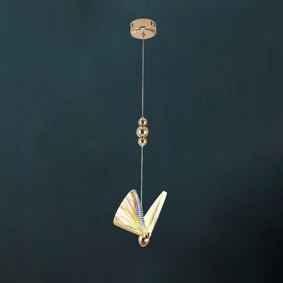 Contemporary Creative Butterfly Acrylic Iron Zinc Alloy LED Pendant Light For Bedroom