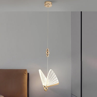 Contemporary Creative Butterfly Acrylic Iron Zinc Alloy LED Pendant Light For Bedroom