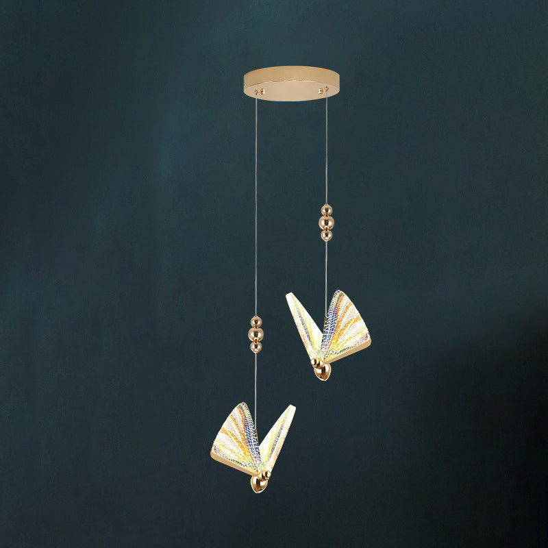 Zeitgenössische kreative Kurve Eisen Aluminium Silikon Acryl LED Kronleuchter Insel Licht für Esszimmer 