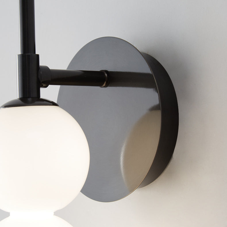 Contemporary Nordic Candied Haws Shape Beaded Glass Ball Brass LED Wall Sconce Lamp For Living Room