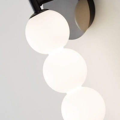 Contemporary Nordic Candied Haws Shape Beaded Glass Ball Brass LED Wall Sconce Lamp For Living Room