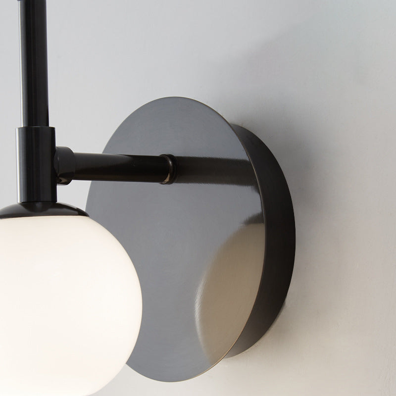 Contemporary Nordic Candied Haws Shape Beaded Glass Ball Brass LED Wall Sconce Lamp For Living Room
