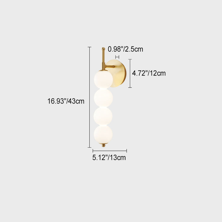 Applique murale LED en laiton avec boule en verre perlé en forme de fruits confits nordiques contemporains pour salon 