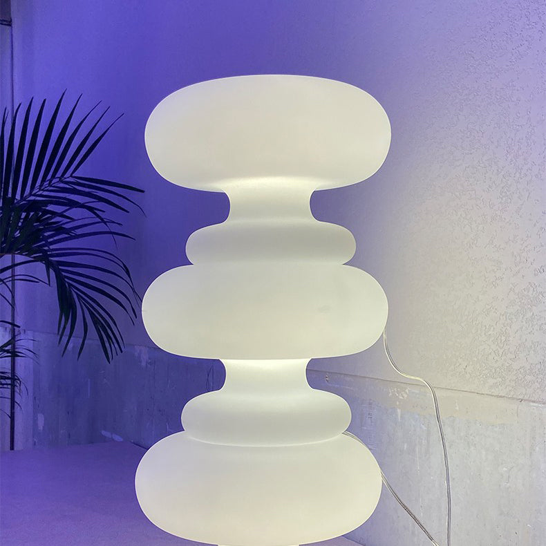 Lampe de table moderne Art Déco en verre en forme de beignet à 1 lumière pour chambre 