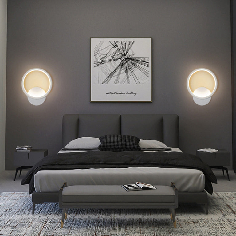 Zeitgenössische kreative runde quadratische Geweih-Eisen-Kunststoff-Silikon-LED-Wandleuchte für das Schlafzimmer 