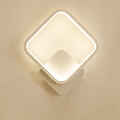 Zeitgenössische kreative runde quadratische Geweih-Eisen-Kunststoff-Silikon-LED-Wandleuchte für das Schlafzimmer 