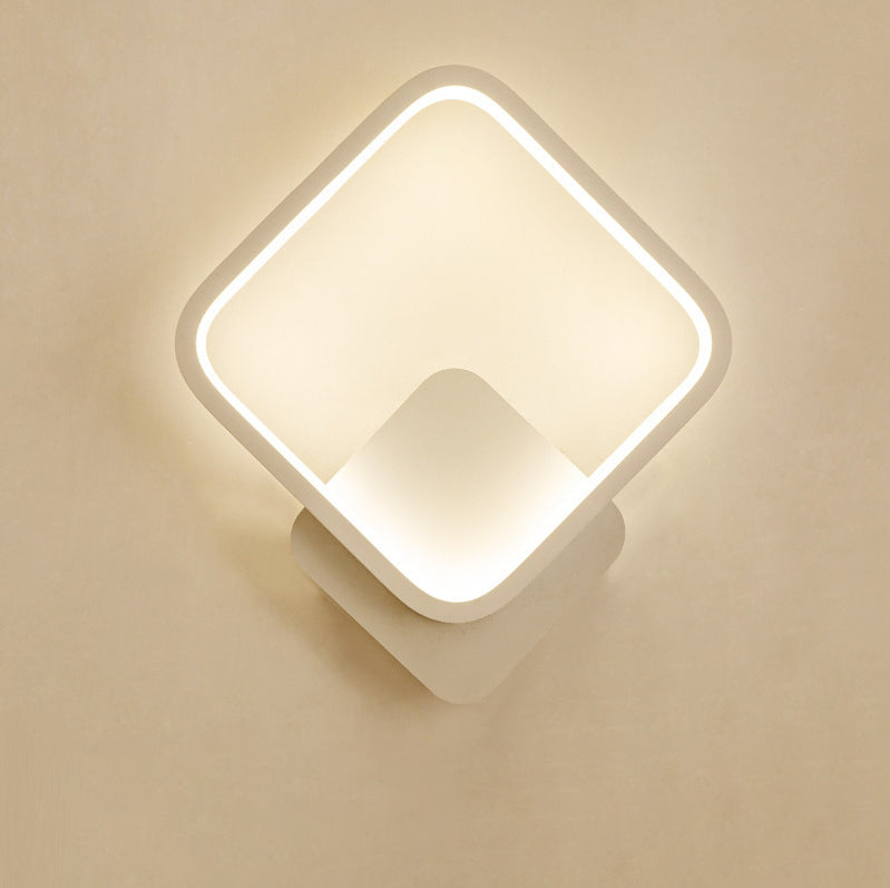 Zeitgenössische kreative runde quadratische Geweih-Eisen-Kunststoff-Silikon-LED-Wandleuchte für das Schlafzimmer 
