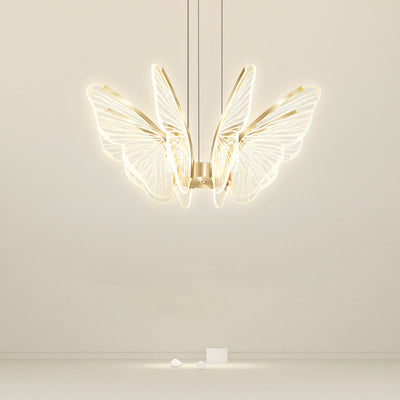 Contemporary Creative Butterfly Acrylic Aluminum Iron LED Pendant Light For Bedroom