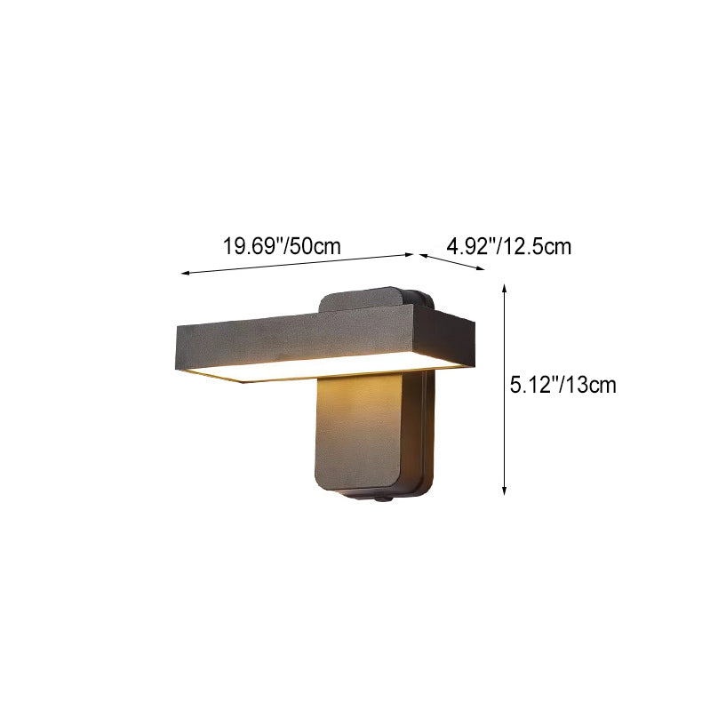 Moderne minimalistische wasserdichte rechteckige Schwenkkopf-Aluminium-Acryl-LED-Wandleuchte für den Außenbereich 