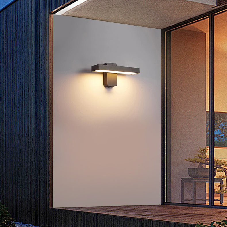 Moderne minimalistische wasserdichte rechteckige Schwenkkopf-Aluminium-Acryl-LED-Wandleuchte für den Außenbereich 