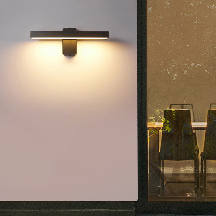 Moderne minimalistische wasserdichte rechteckige Schwenkkopf-Aluminium-Acryl-LED-Wandleuchte für den Außenbereich 