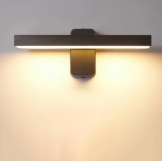 Moderne minimalistische wasserdichte rechteckige Schwenkkopf-Aluminium-Acryl-LED-Wandleuchte für den Außenbereich 