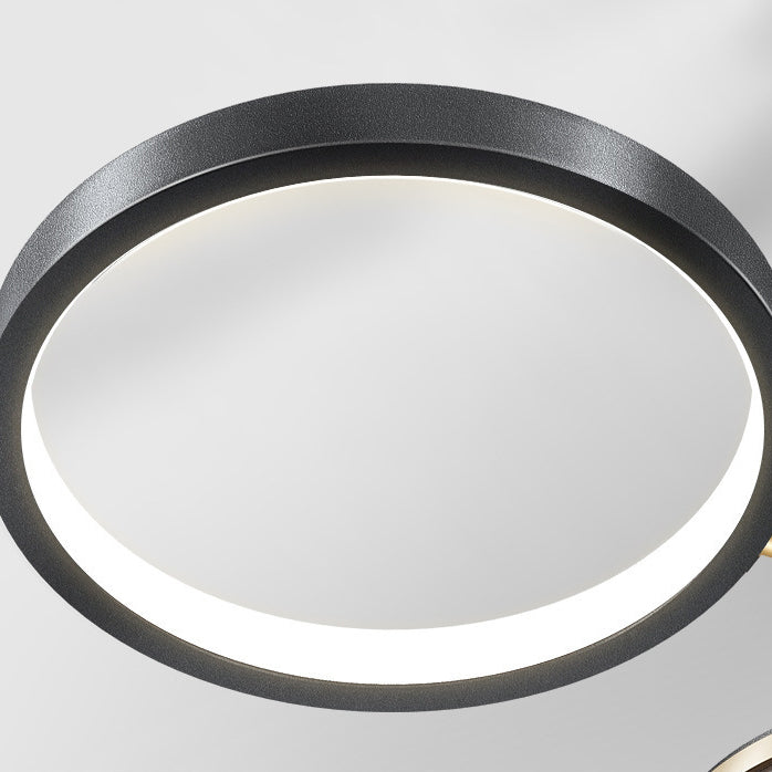 Lustre LED en acrylique et fer avec cercles nordiques contemporains pour salon 