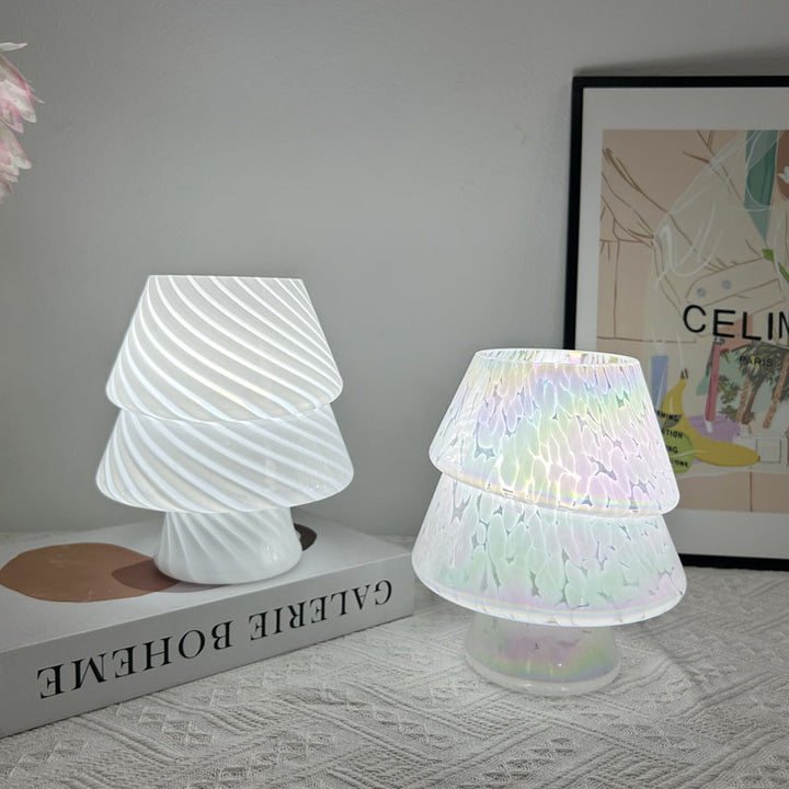 Zeitgenössische kreative bunte Christbaum Glas USB LED Tischlampe für das Schlafzimmer 