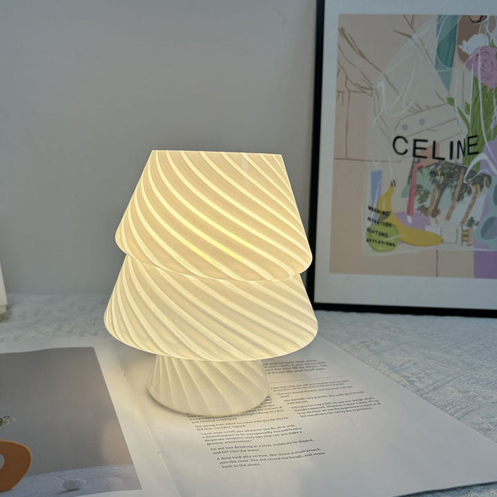 Contemporary Creative Colorful Christmas Tree Glass USB LED Table Lamp For Bedroom