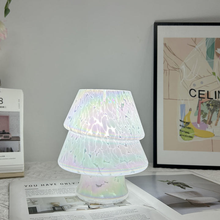 Zeitgenössische kreative bunte Christbaum Glas USB LED Tischlampe für das Schlafzimmer 