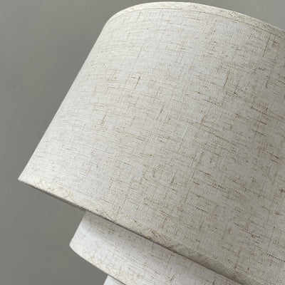 Traditionelle französische mehrschichtige Trommelform Stoff Holz 3-Licht Pendelleuchte für das Schlafzimmer 