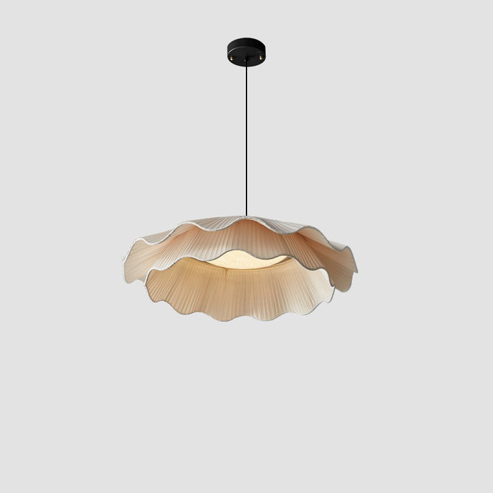 Lustre à LED en laiton avec double couche de tissu traditionnel français pour salon 