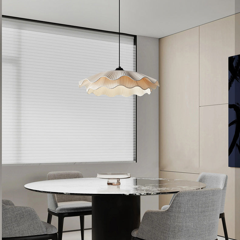 Lustre à LED en laiton avec double couche de tissu traditionnel français pour salon 