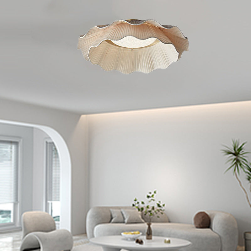 Traditionelle französische Doppelschichtstoff Messing LED Deckenleuchte für das Schlafzimmer 
