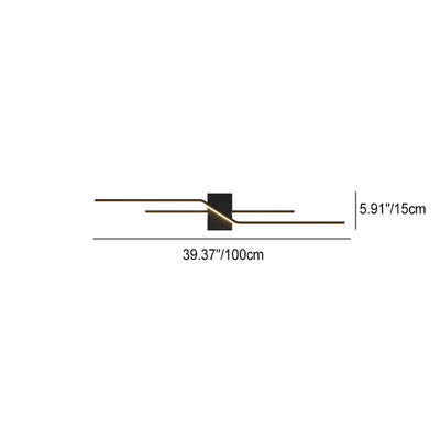 Moderne minimalistische lineare parallele Kreuz-Eisen-PVC-LED-Wandleuchte für das Wohnzimmer 