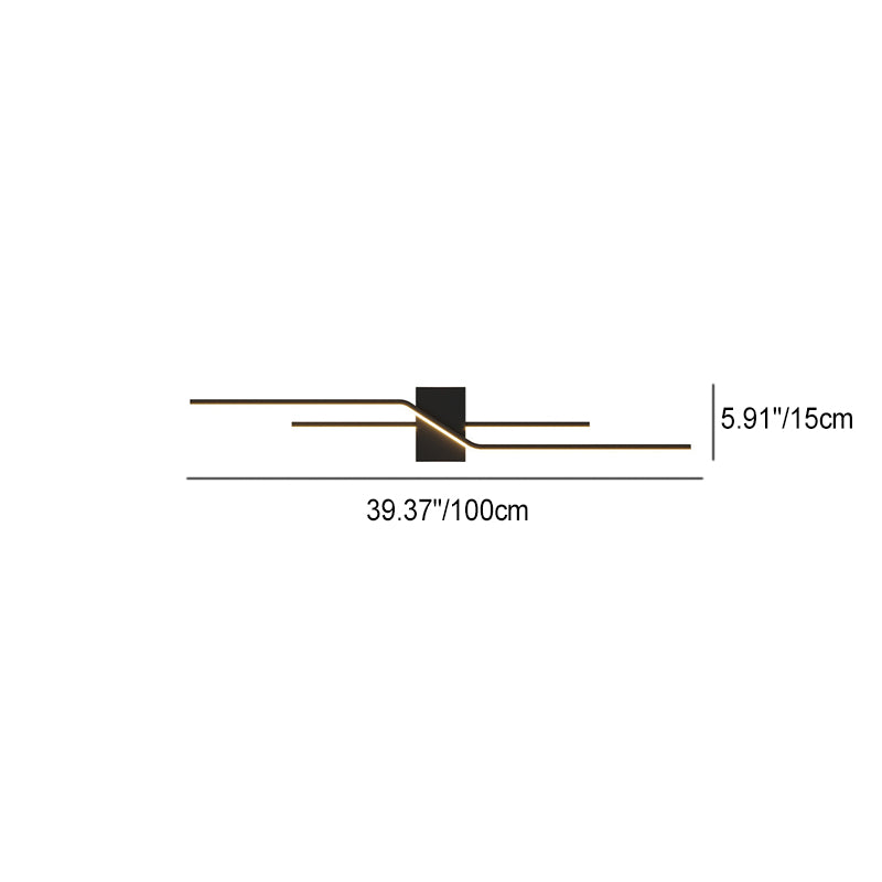 Moderne minimalistische lineare parallele Kreuz-Eisen-PVC-LED-Wandleuchte für das Wohnzimmer 