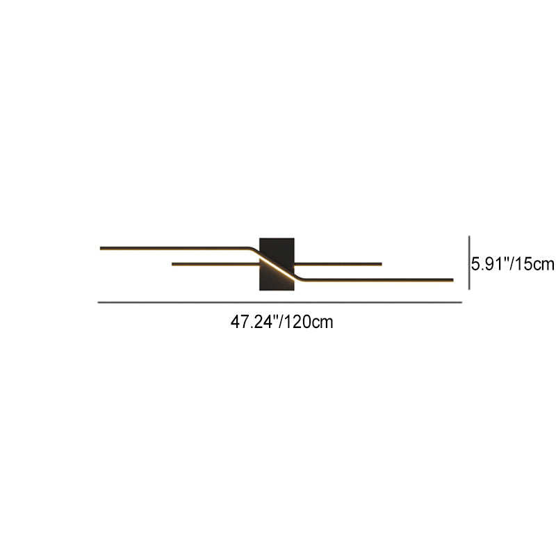 Moderne minimalistische lineare parallele Kreuz-Eisen-PVC-LED-Wandleuchte für das Wohnzimmer 