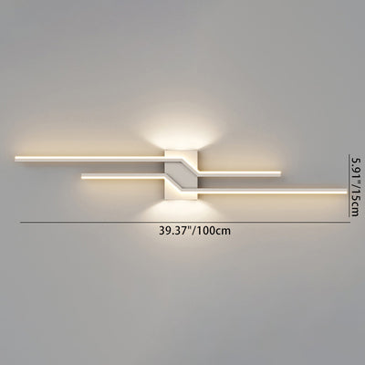 Moderne minimalistische lineare parallele Kreuz-Eisen-PVC-LED-Wandleuchte für das Wohnzimmer 