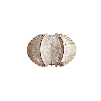 Contemporary Boho Wood Handmade Rattan Nest Shaped 1-Light Pendant Light For Living Room