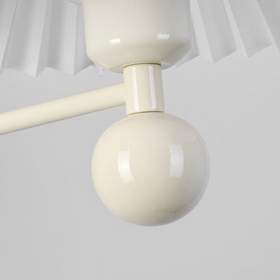 Zeitgenössische nordische Trommel Falten Stoff Eisen 1-Licht Wandleuchte für Wohnzimmer 