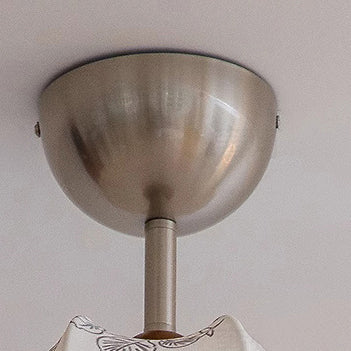 Traditionelle französische Kürbisform Blumenmuster Stoff Massivholz 3/5-Licht Kronleuchter für Wohnzimmer 