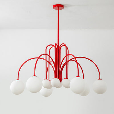 Cadre en fer nordique contemporain Arm Globe en verre 6/8/12 lumières Lustres pour salle à manger 