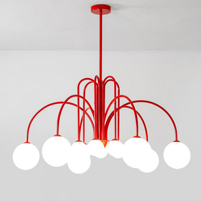 Cadre en fer nordique contemporain Arm Globe en verre 6/8/12 lumières Lustres pour salle à manger 