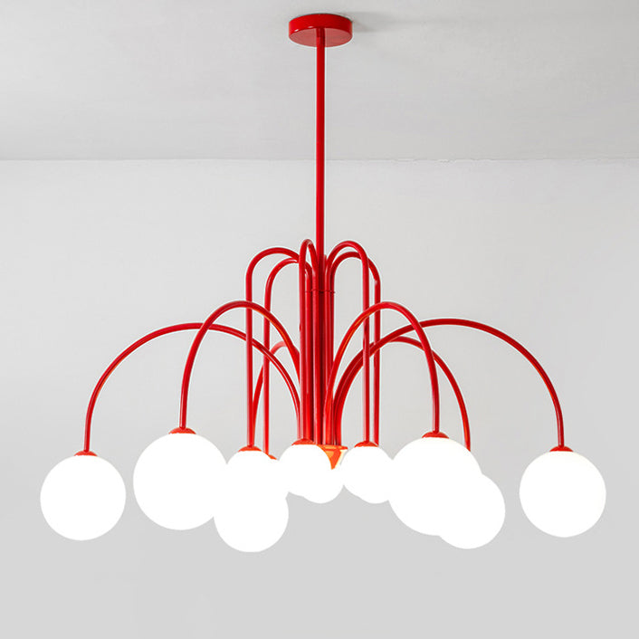 Cadre en fer nordique contemporain Arm Globe en verre 6/8/12 lumières Lustres pour salle à manger 
