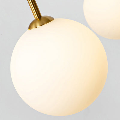 Cadre en fer nordique contemporain Arm Globe en verre 6/8/12 lumières Lustres pour salle à manger 