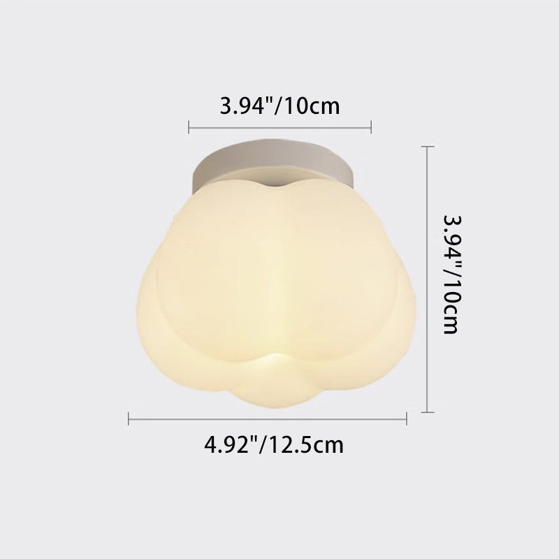 Zeitgenössische nordische Kürbisform Eisen PE 1-Licht Semi-Flush Mount Deckenleuchte für den Flur 