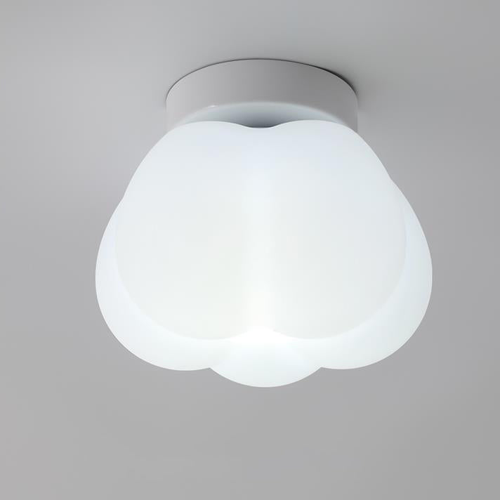 Zeitgenössische nordische Kürbisform Eisen PE 1-Licht Semi-Flush Mount Deckenleuchte für den Flur 