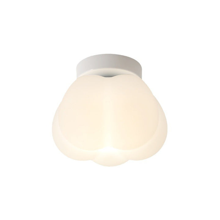 Zeitgenössische nordische Kürbisform Eisen PE 1-Licht Semi-Flush Mount Deckenleuchte für den Flur 