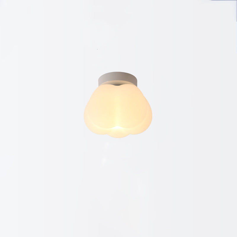 Zeitgenössische nordische Kürbisform Eisen PE 1-Licht Semi-Flush Mount Deckenleuchte für den Flur 