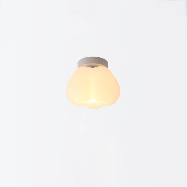 Zeitgenössische nordische Kürbisform Eisen PE 1-Licht Semi-Flush Mount Deckenleuchte für den Flur 