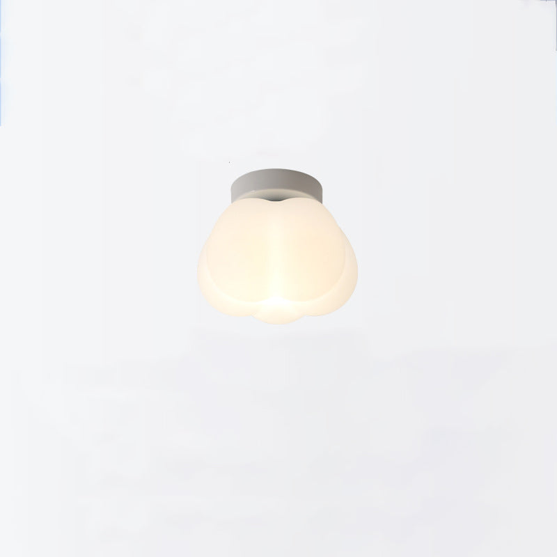 Zeitgenössische nordische Kürbisform Eisen PE 1-Licht Semi-Flush Mount Deckenleuchte für den Flur 