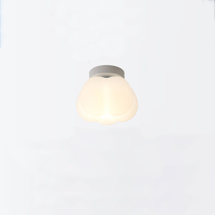 Zeitgenössische nordische Kürbisform Eisen PE 1-Licht Semi-Flush Mount Deckenleuchte für den Flur 