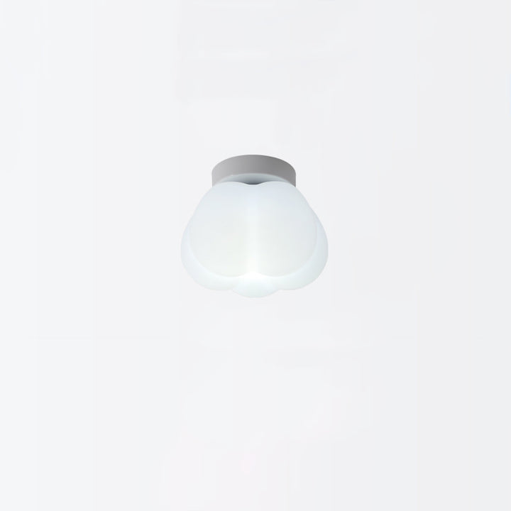 Zeitgenössische nordische Kürbisform Eisen PE 1-Licht Semi-Flush Mount Deckenleuchte für den Flur 